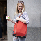 Meryl: I've got my big leather Urban Outfitters bag today. Love it