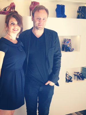 Amy Lewis with Nicholas Kirkwood
