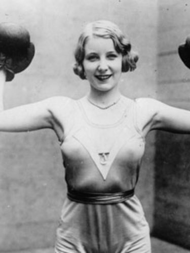 Woman in boxing gloves