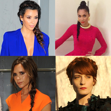 Celebrity Trend, plaits and braids, Kim Kardashian, Nicole Scherzinger. Victoria Beckham, Florence Welch