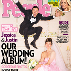 Jessica Biel's pink wedding dress