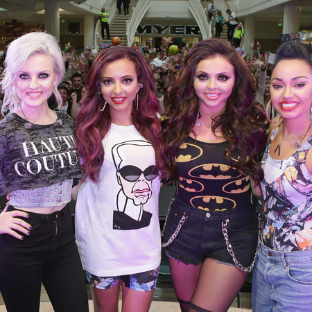Little Mix do Karl Lagerfeld and Batman slogan prints in Australia