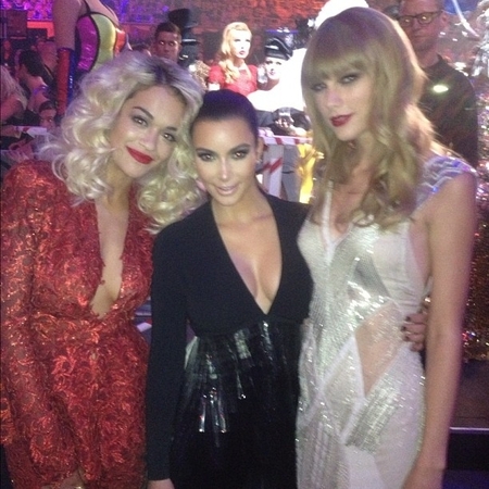 Kim Kardashian, Taylor Swift and Rita Ora at MTV EMAs