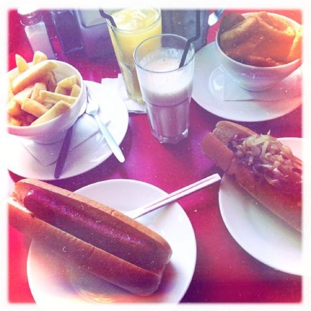 Ed's diner hot dogs vanilla milkshake