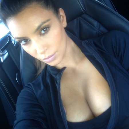 Kim Kardashian sports bra
