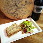 Port, stilton & pear terrine with walnuts