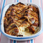 Savoury Bread & Butter Pudding with Sausages