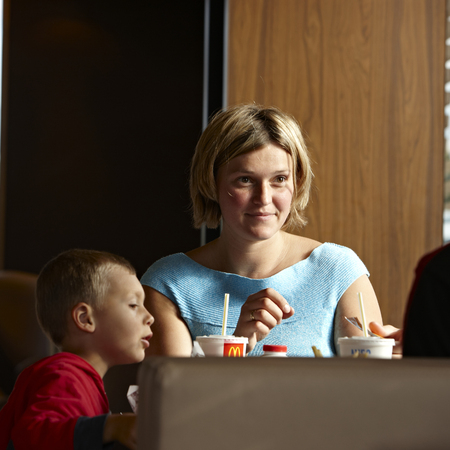 McDonalds family eating