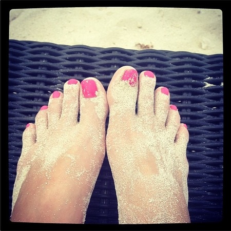 Millie Mackintosh embraces SS13 pink pedi