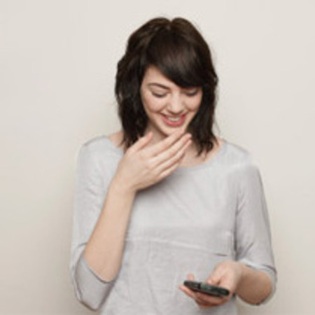 woman texting on phone