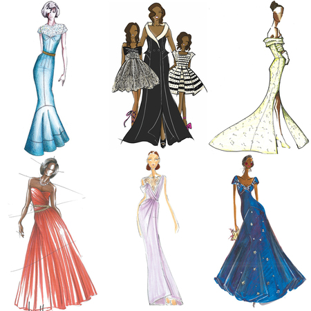 Designer sketches for Michelle Obama to wear at Inauguration