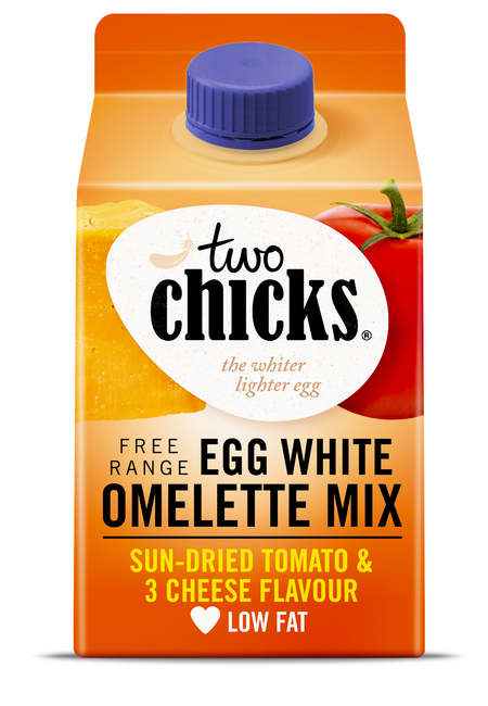 Two Chicks Egg White Omelette Mix with Sun-Dried Tomato and 3 Cheese