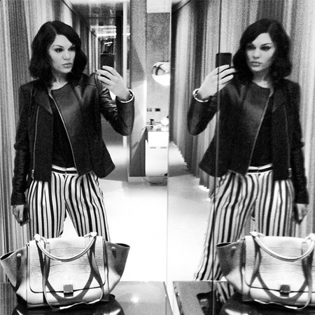 SPOTTED! Jessie J's Celine trapeze handbag