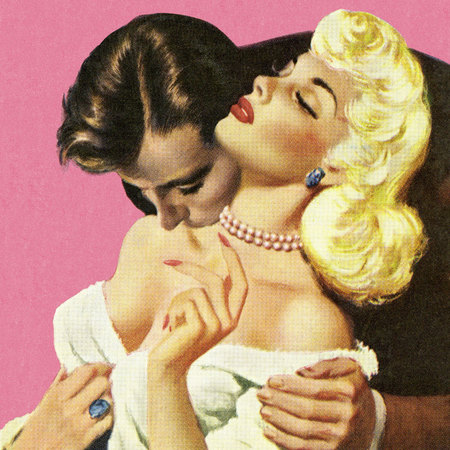 Man Kissing Woman