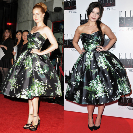Amy Adams and Daisy Lowe in Dolce & Gabbana floral prom dress