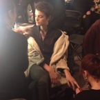 Rihanna for River Island backstage at LFW AW13