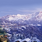 Skiing and skidoos in Villars, Switzerland