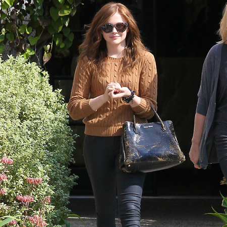 Chloe Moretz carries Miu Miu craquelé bag from the Spring/Summer 2013 collection