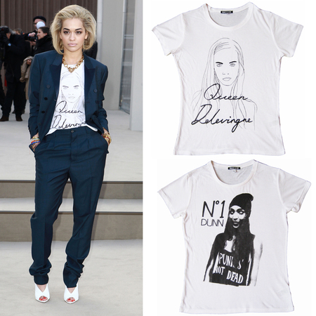 Cara Delevingne and Jourdan Dunn Black Score slogan tees like Rita Ora
