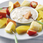 Tropical fruits with banana dip