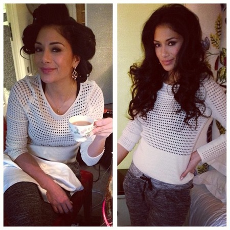 Nicole Scherzinger shows off behind the scenes hair