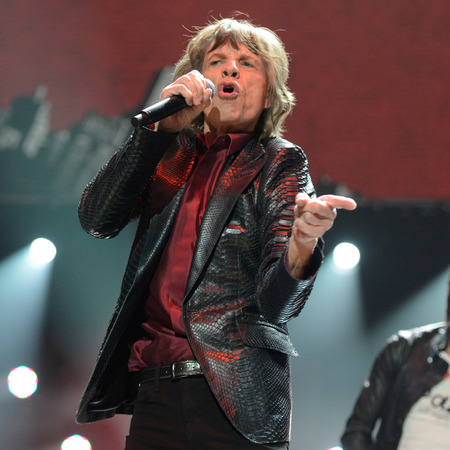 Mick Jagger performing with The Rolling Stones