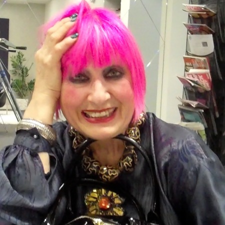 Zandra Rhodes at QVC handbag collection launch