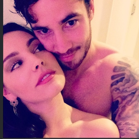 Kelly Brook and Danny Cipriani topless in bed