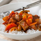 Tasty beef curry with rice