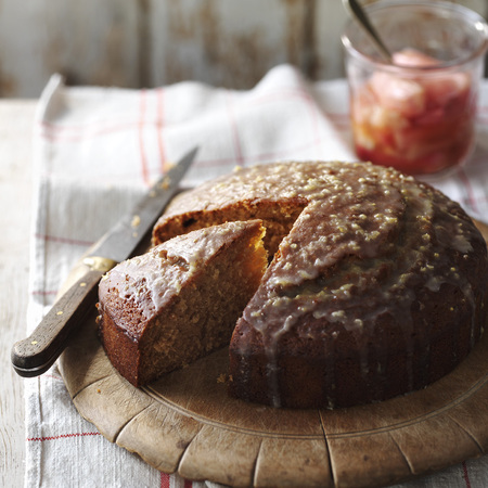 Mark Sargeant's Lemon iced agave cake with rhubarb compote recipe