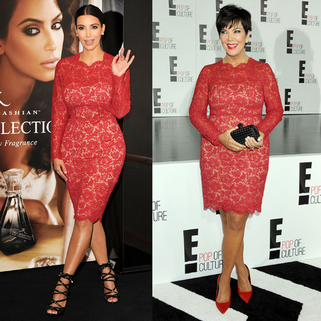 Kim Kardashian and Kris Jenner wear same Valentino lace dress