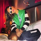 Rihanna shows off bold leather look in New York