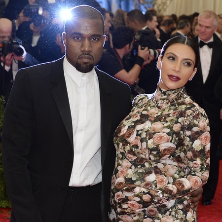 Kim Kardashian and Kanye West at 2013 met ball