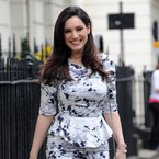 Kelly Brook wears floral peplum dress for Celebrity Juice
