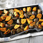Honey-Roasted Pink Onions With Sweet Potato Recipe