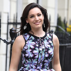 Kelly Brook wears fitted floral dress to film Celebrity Juice
