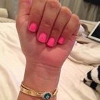 Kim Kardashian neon pink nails