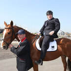 Boris Johnson on a horse for Global Champions Tour 