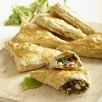 Feta, Spinach and Tomato puff pastry wraps recipe 