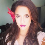 Lucy Watson summer pink pout in Ibiza