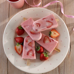Strawberry and coconut ice lollies 