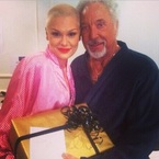 Tom Jones and Jessie J in dressing gowns at The Voice UK