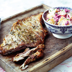 Lamb and dill steak with beetroot and potato salad 