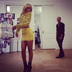 Rihanna wears Balmain outfits at designer's office