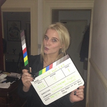 Helen Flanagan on set of Mouse and Cat