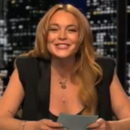 Lindsay Lohan presenting on Chelsea Lately show