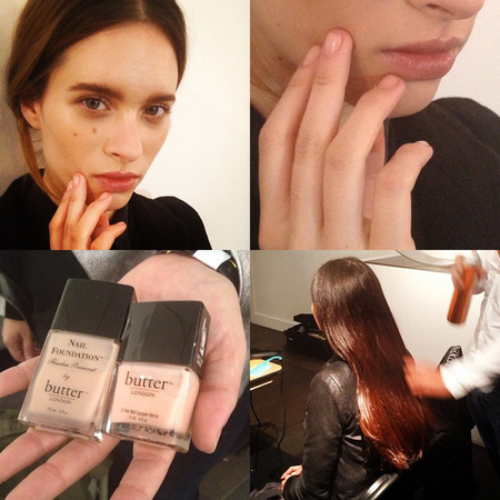 Hair makeup and nails at Emilia Wickstead SS14 LFW