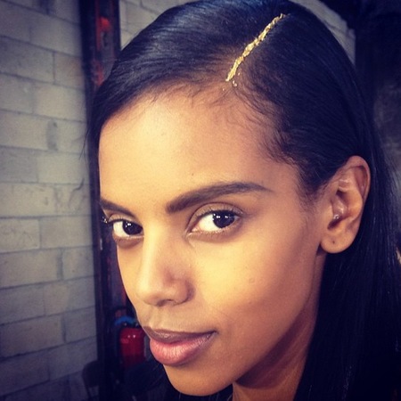 Gold slicked hair at Dries Van Noten Paris FAshion Week SS14 PFW