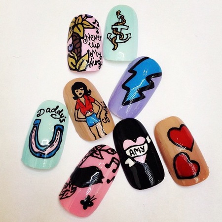 WAH Nails Amy Winehouse tribute nail art
