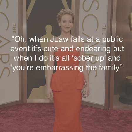 Jennifer Lawrence at the Oscars - funniest tweets - Oscars photos - best Oscars tweets - celebrity news - handbag.com